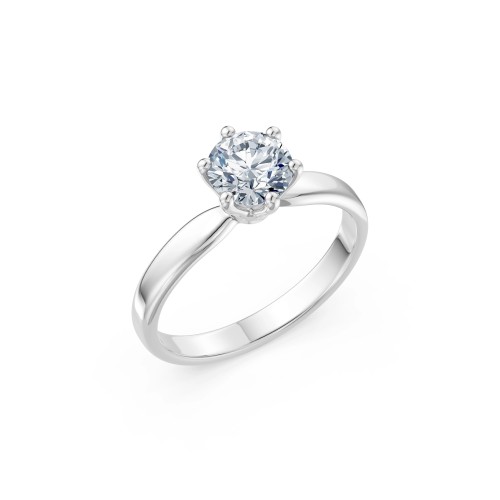 14K White Gold Diamond Ring “Solitaire XXV”