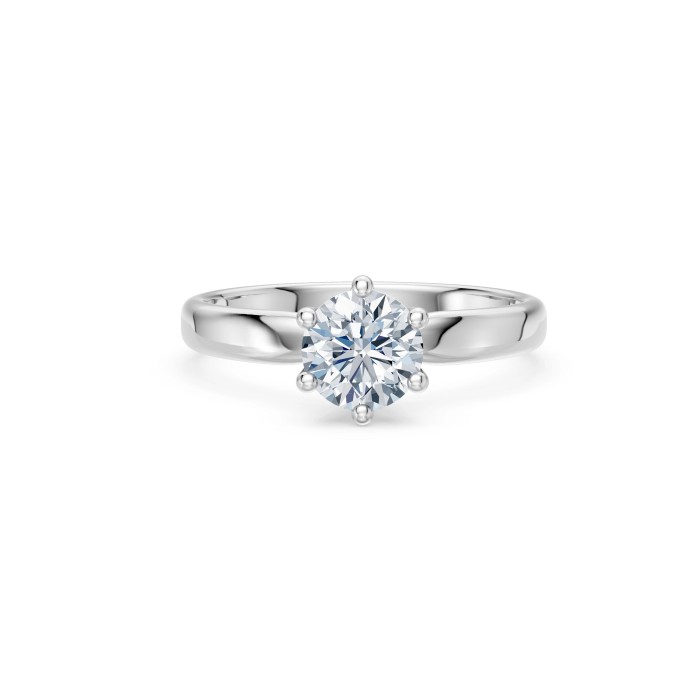 14K White Gold Diamond Ring “Solitaire XXV”