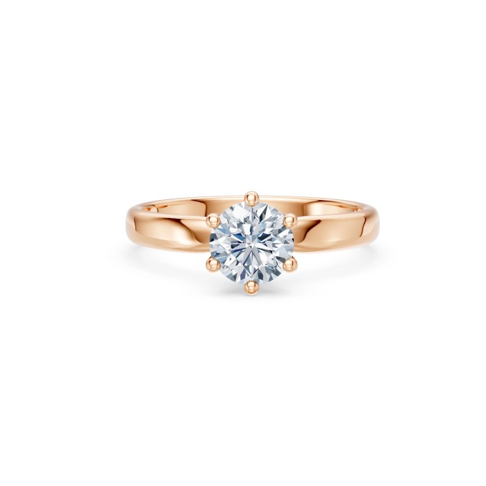 14K Red Gold Diamond Ring “Solitaire XXIII”