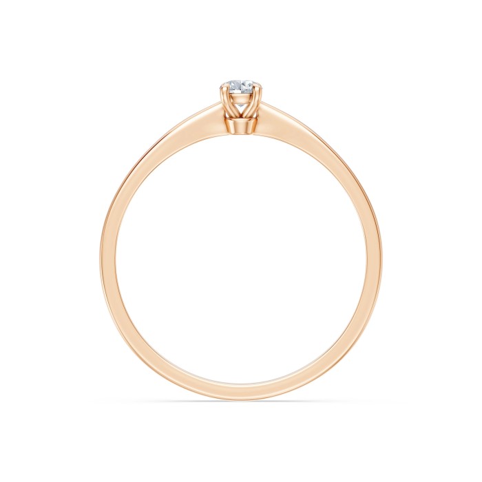 14K Red Gold Diamond Ring “Solitaire XIV”