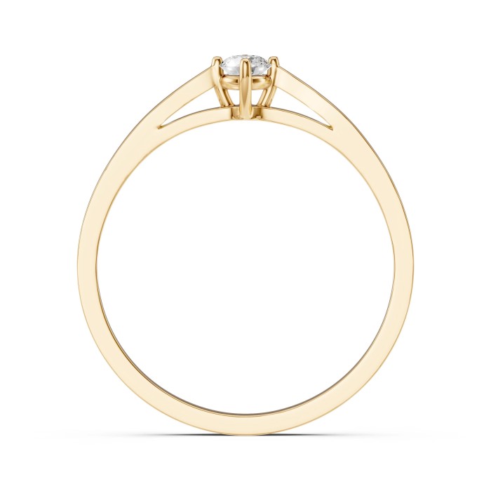 14K Yellow Gold Diamond Ring “Solitaire XII”