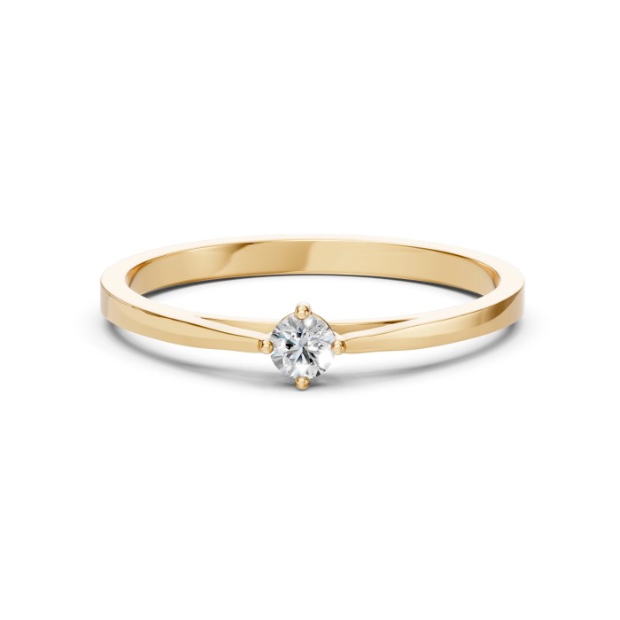 14K Yellow Gold Diamond Ring “Solitaire XII”