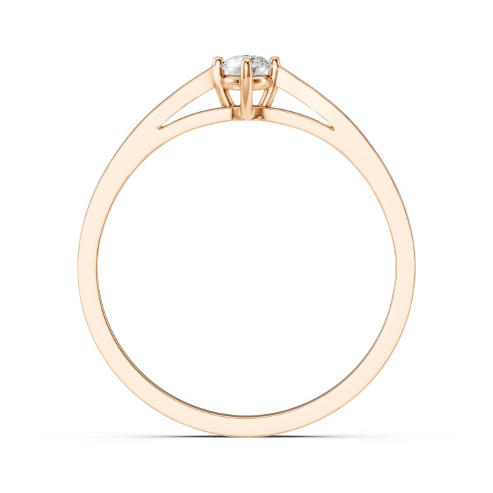 14K Red Gold Diamond Ring “Solitaire XI”