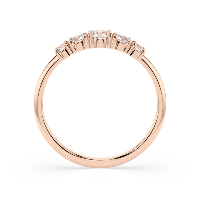 14K Red Gold Diamond Ring “Rising Tide”