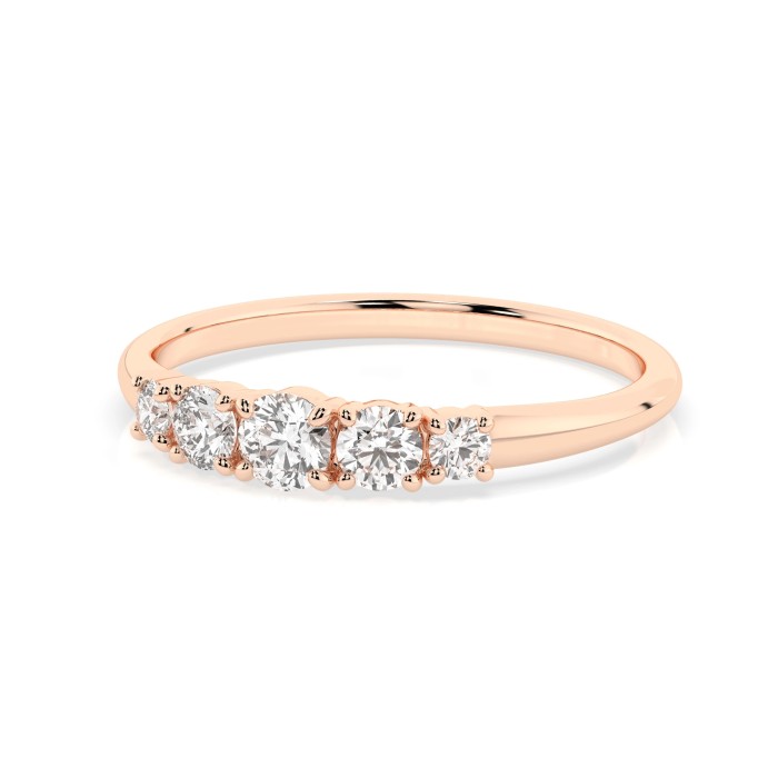 14K Red Gold Diamond Ring “Rising Tide”