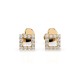 14K Yellow Gold Diamond Earrings “Framed Heart II”