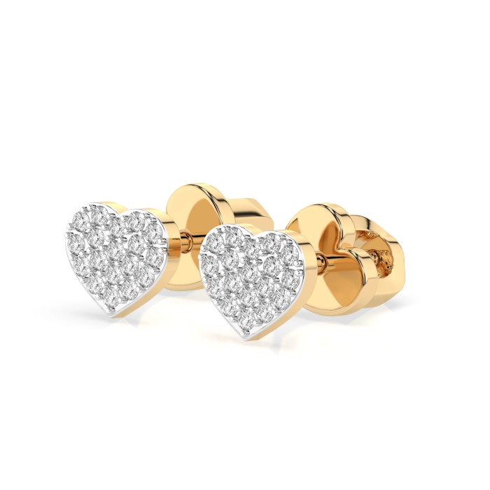Kuldkõrvarõngad teemantidega „Diamond Heart III“