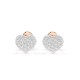 14K Red Gold Diamond Earrings “Diamond Heart”