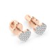 14K Red Gold Diamond Earrings “Diamond Heart”