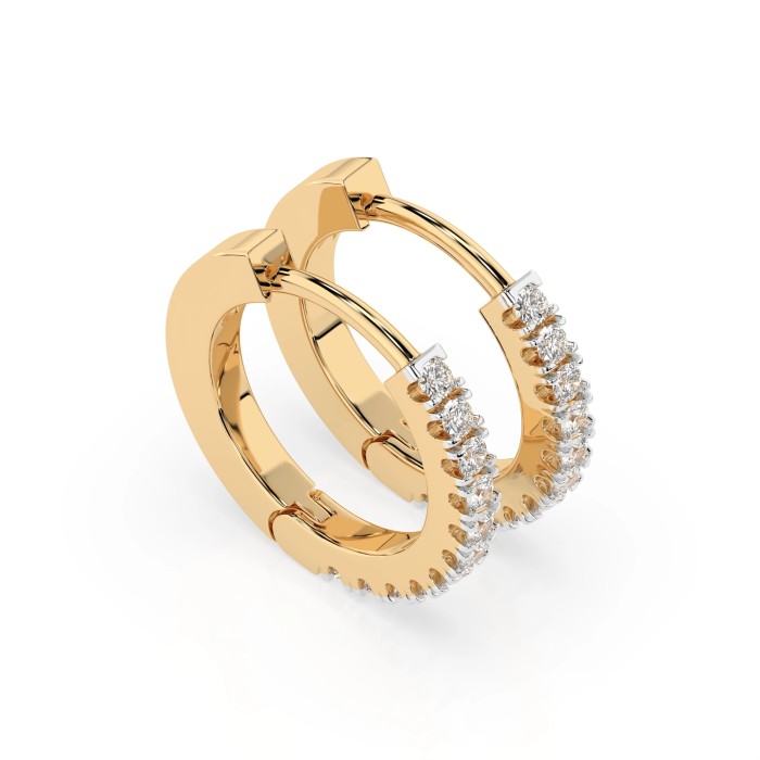 14K Yellow Gold Diamond Earrings “Shackles of Fate II”