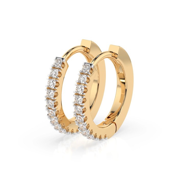 14K Yellow Gold Diamond Earrings “Shackles of Fate II”