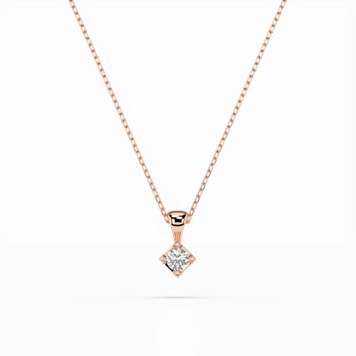 14K Red Gold Diamond Pendant “Lucian”