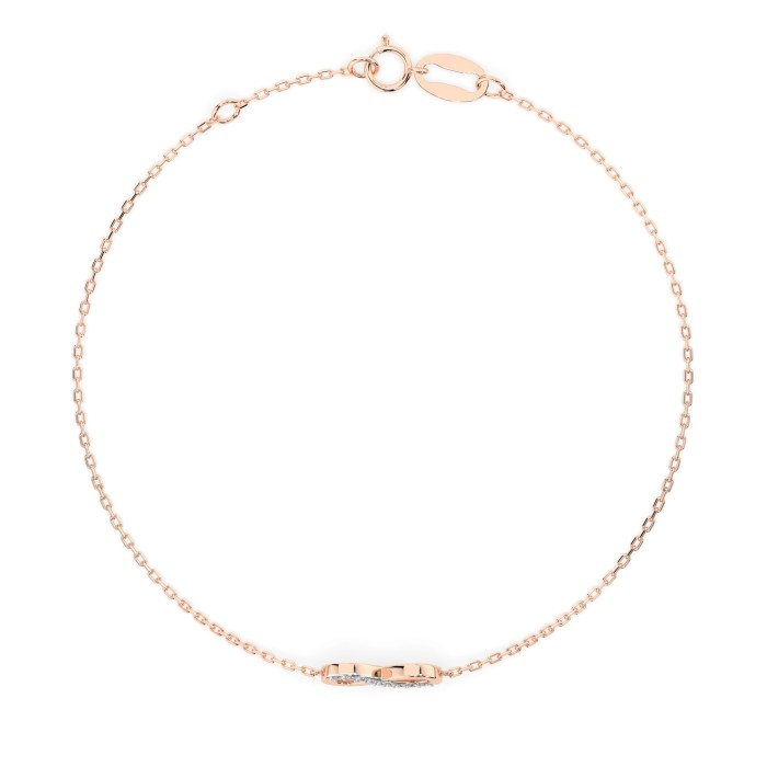 14K Red Gold Diamond Bracelet “Infinity”