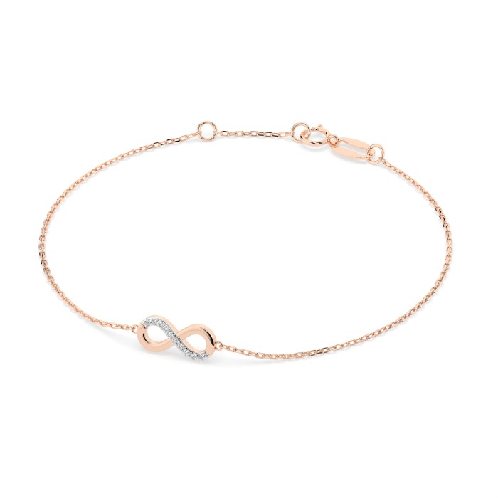 14K Red Gold Diamond Bracelet “Infinity”