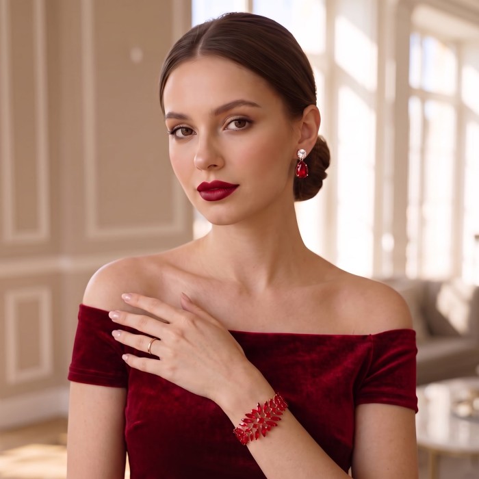 Bracelet “Crystal Temptation” (Light Siam) with Preciosa® crystals
