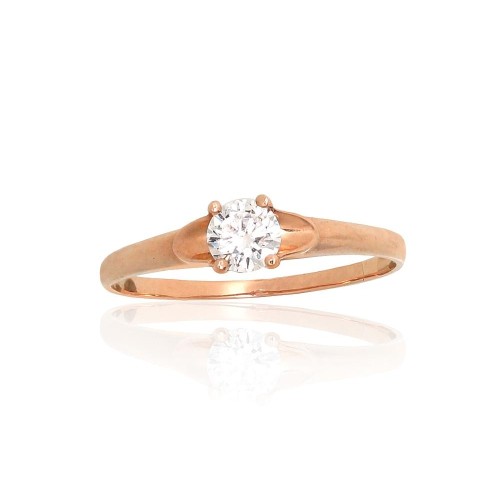 Gold Cubic Zirconia Ring “Classic Gold XII”