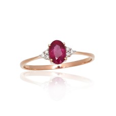 Gold Diamond and Ruby Ring “Grace VII”