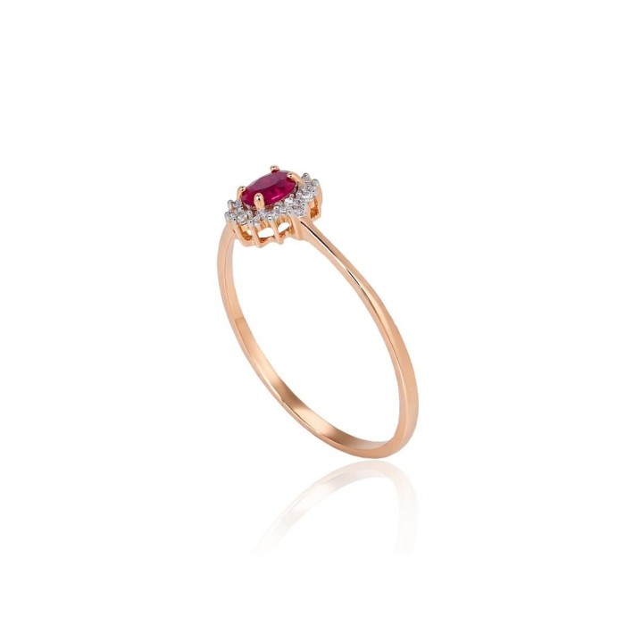 Gold Diamond and Ruby Ring “Ferro VII”