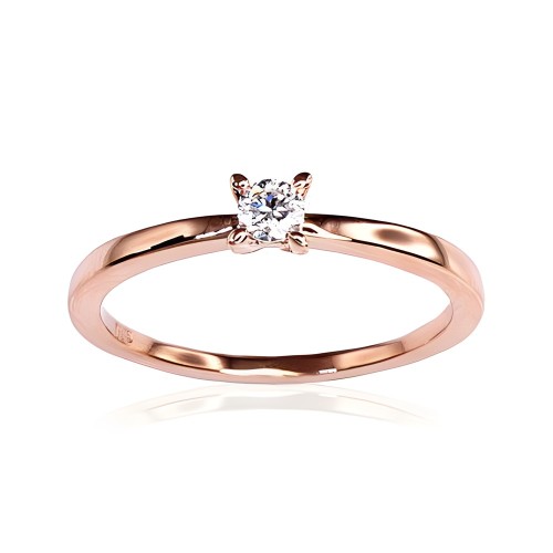 Gold Diamond Ring “Solitaire X”