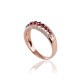 Gold Diamond and Ruby Ring “Camellia II”