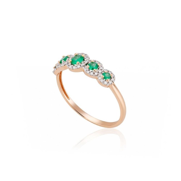 Gold Diamond and Emerald Ring “Jenny VIII”