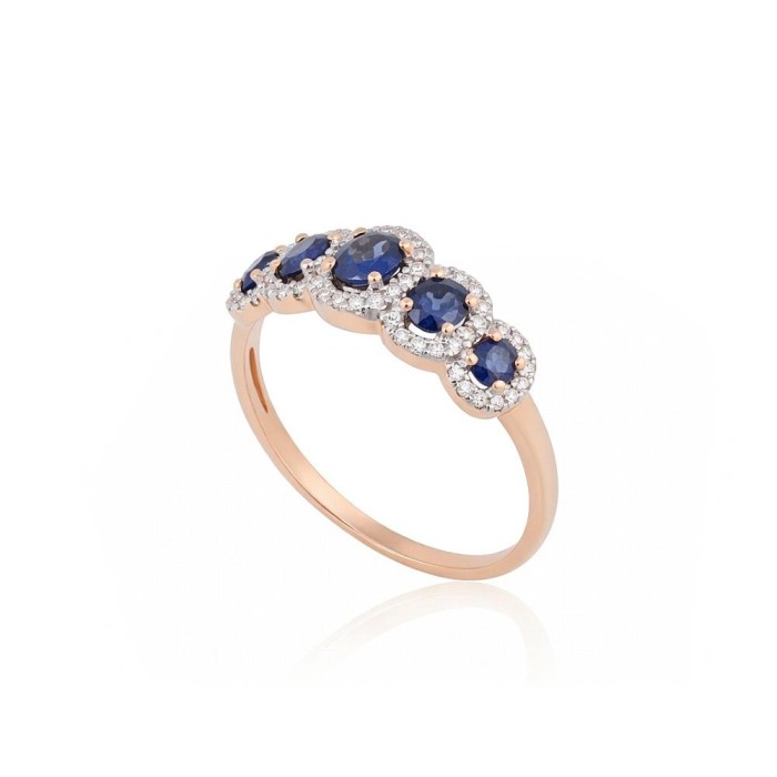 Gold Diamond and Sapphire Ring “Jenny”
