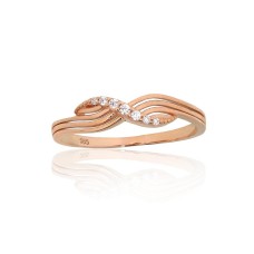 Gold Cubic Zirconia Ring “Waves of Light”