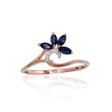 Gold Diamond and Sapphire Ring “Crystallite III”