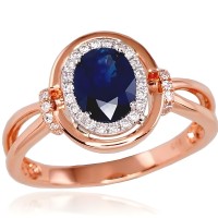 Gold Diamond and Sapphire Ring “Ferro IX”