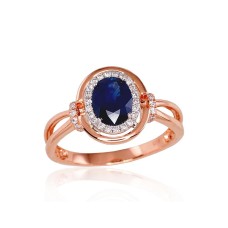 Gold Diamond and Sapphire Ring “Ferro IX”