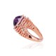 Gold Diamond and Amethyst Ring “Lourdes”