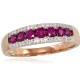 Gold Diamond and Ruby Ring “Camellia VI”