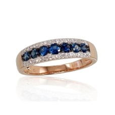 Gold Diamond and Sapphire Ring “Camellia IV”