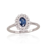 Gold Diamond and Sapphire Ring “Romance”