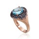 Gold Cubic Zirconia and Topaz Ring “Morrigan IV”