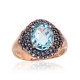 Gold Cubic Zirconia and Topaz Ring “Morrigan IV”