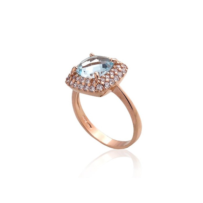Gold Cubic Zirconia and Topaz Ring “Morrigan VI”