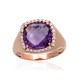 Gold Cubic Zirconia and Amethyst Ring “Morrigan IX”