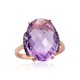 Gold Cubic Zirconia and Amethyst Ring “Royal Amethyst III”