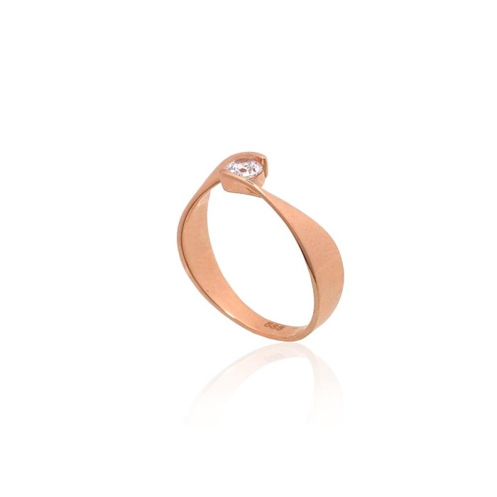Gold Cubic Zirconia Ring “Comet XII”