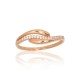 Gold Cubic Zirconia Ring “Elegant Wave”