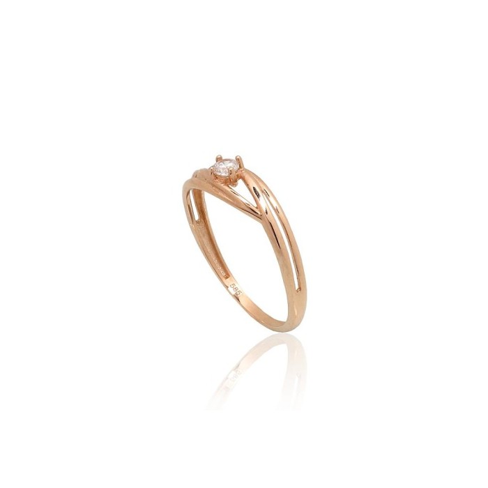 Gold Cubic Zirconia Ring “Shining Accent”