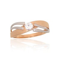 Gold Cubic Zirconia Ring “Shining Accent II”