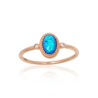 Gold Cubic Zirconia and Opalite Ring “Masterpiece”
