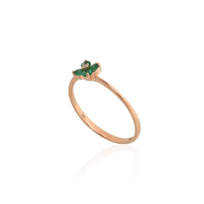 Gold Diamond and Emerald Ring “Heart of the Forest”