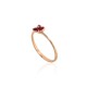 Gold Diamond and Ruby Ring “Crimson Bloom”