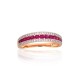 Gold Diamond and Ruby Ring “Camellia XI”