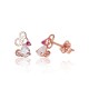 14K Red Gold Cubic Zirconia Stud Earrings “Mouse”