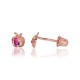 14K Red Gold Cubic Zirconia Stud Earrings “Apple”