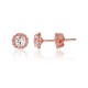 14K Red Gold Cubic Zirconia Stud Earrings “Flora”